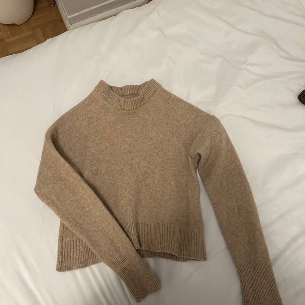 Frank and Oak merino wool cropped sweater